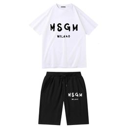 Men's Tracksuits Spring Summer Letter Printed Men's Women 2 Piece Set cotton Casual T-Shirt Shorts Set Sports Suit Fashion Short Sleeve Tracksuit 230609