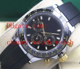 Free Shipping High Quality 116520 Men's Watch Ceramic Bezel 40mm Green Dial And Rubber Band Diamond Automatic Mechanical Men's Wristwatches