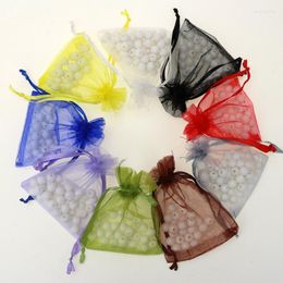 Jewellery Pouches 2023 50Pcs/Lot 7x9 10x15 13x18CM Organza Bags Packaging Wedding Gift Storage Drawstring Display