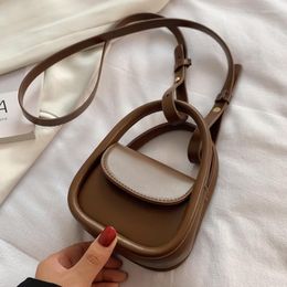Evening Bags Fashion Designer Mini Shoulder Solid Color Black Brown Pu Leather Cross Body Earphone Lipstick Small Storage