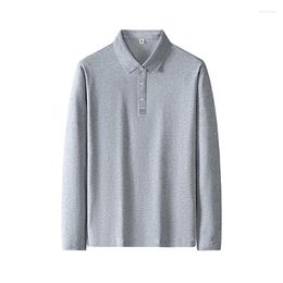 Men's Polos Crocodile Men's Polo Shirt Solid Long-sleeved Lapel Collar Fashion Spring Autumn Thin Casual Loose Tops Men