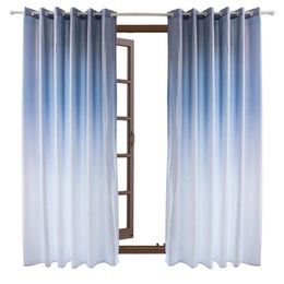 Curtain Black Out Curtains Airy Gradient Print Privacy Blackout 2 Panels Easy Hanging Grommet Window Drapes For Living