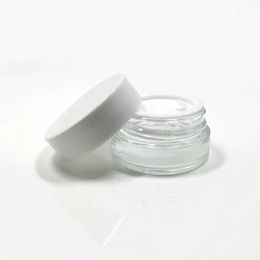 5g Cosmetic Jars Cream Container Clear/Frosted Glass Jar Bottle with White Lids PP Inner Cover for Face/Hand Cream Cpmfx