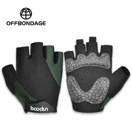 Cycling Gloves OFFBONDAGE Cycling Bike Gloves Half Finger Shockproof Breathable MTB Mountain Bicycle Sports Gloves Men Women Cycling Equipment 230609