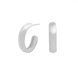 Hoop Earrings Small And Luxury Design Feel Versatile Bright Silver Matte Arc 925 Sterling Women's Texture