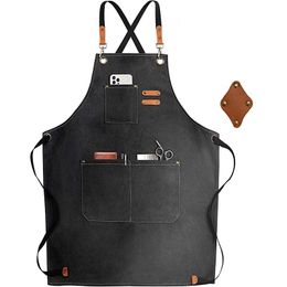 Thick Canvas Apron Modern Simple DIY Milk Tea Coffee Shop Barber Work Clothes Apron Manufacturers Wholesale 1224465