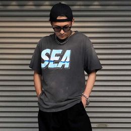 Gxok New Style T-shirts for Men and Women Fashion Designer Saint Michael Windandsea Tee Co-branding Takuya Upper Body Short Sleeved