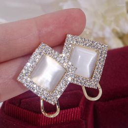 Dangle Earrings 2023 Design Geometric Rhinestone Stud For Women Trendy Square Opal Crystal Fashion Jewellery Party Gifts