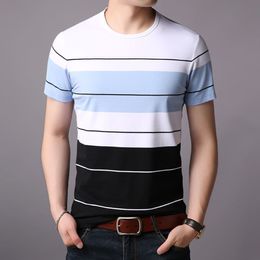 Men's T-Shirts COODRONY Summer Business Casual Stripe T-Shirt Men Clothing Versatile Comfortable Tops O-Neck Short Sleeve Tee W5542 230609