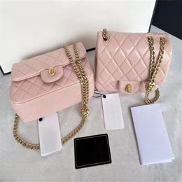 2024S Latt Camellia Chain Mini Flap Wrap Digner Bag Sheep Leather and Gold Metal Two siz and multiple colors can be crossedy bag or one shoulder bag With Box CH888X0IG