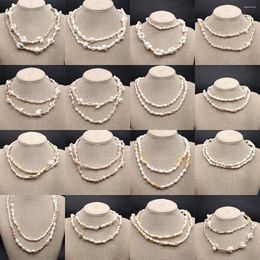 Chains Natural FreshWater Shell Necklaces Beads Geometric Spacing Isolation Loose Beaded Jewelry Making Diy Bracelets Accessories Gifts