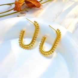 Hoop Earrings 316L Stainless Steel Classic Fashion Vantage Lrregular Lines Stud For Women Anti-rust Prevent Allergy Birthday Jewellery