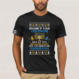 Women's T Shirts Ateesdas Funny Hanukkah Chanukah Cellphone Menorah Ugly Sweater Shirt Short Sleeve Tee