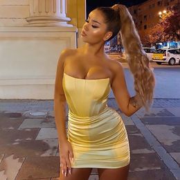 2023 summer new women's clothing Europe and the United States nightclub style off-the-shoulder a line neck fold wrapped chest skirt
