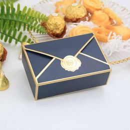 Gift Wrap 5/20/50/100pcs Envelope Shape Creative Bronzing Box Wedding Candy DIY Christmas Birthday Party Cosmetic Packaging Bag