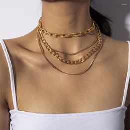 Chains Fashion Retro Moon Round Pendant Multilayer Golden Stainless Steel Necklace Party Bohemian