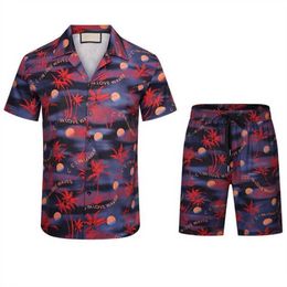 New Summer Designers Tracksuits Bowling Shirts Board Beach Shorts Fashion Outfit Men Casual Hawaii Shirt Quick Drying SwimWear Asian Size M-3XL 5YSA