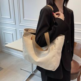 Evening Bags 2023 Big Tote Bag Women Casual Pure Colour Canvas For Simple Lady Handbags Shoulder Shopper Bolsa Feminina