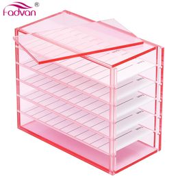 Makeup Tools Fadvan Eyelash Extension Storage Box 5 Layers Acrylic Pallet Lash Holder False Eyelashes Storage Box For Individual Lash Display 230609