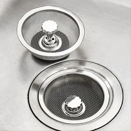 1pc Sink Philtre With Plug, Kitchen Stainless Steel Water Filter, Wash Basin Slag Screen