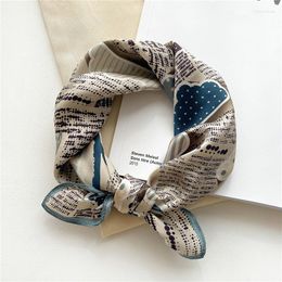 Scarves Cute Silk Square Scarf Head Band Women Neckerchief Foulard Ana Female Small Hair Wrist Echarpe 2023