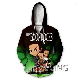 Men's Hoodies Fashion 3D Print The Boondocks Zipper Zip Up Hooded Sweatshirts Harajuku Hoodie Hip Hop H02