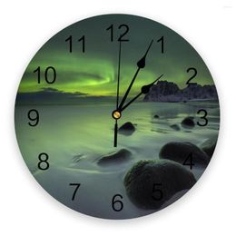 Wall Clocks Landscape Dream Night Starry Sky Clock Home Decor Bedroom Silent Oclock Watch Digital For Kids Rooms