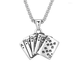 Pendant Necklaces 2023 Selling Hip Hop Necklace Ins Poker Men's Fashion Sweater Chain Retro