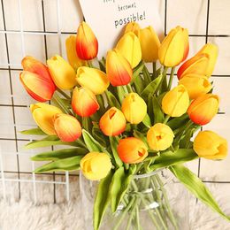 Decorative Flowers 10pcs/5pcs Tulip Artificial Flower Real Touch Bouquet Fake For Wedding Decoration Home Garden Decor