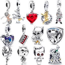 925 Pounds Silver New Fashion Charm Original Round Beads, Cartoon Character Beads, Compatible Pandora Bracelet, Beads