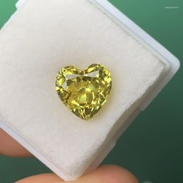 Loose Gemstones Ruif Arrival Good Quality Heart Lab Grown Yellow Sapphire Stone For Fine Jewelry Making