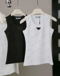 Summer White Women Tops tops cimto ricamo crovoso sexy fuori spalla canotta nera top casual maniche senza maniche camicie top designer di lusso gilet di colore solido 87