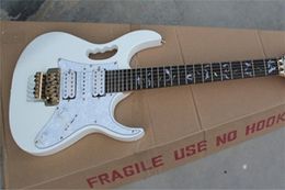 High Quality JEM 7V Steve Vai DiMarzio White 24 Frets Electric Guitar H-S-H Pickups Rosewood Fretboard Floyd Rose Tremolo Golden Hardware