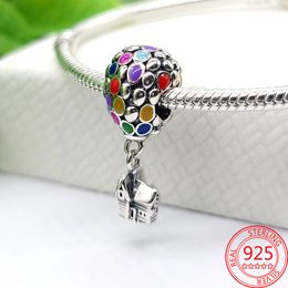 925 Sterling Silver for Charms Authentic Bead Pendant Women Bracelets Beads Murano Glass Beads Lovely Pink Heart Earphone