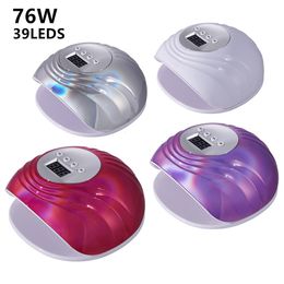 Nail Dryers 76W LED Lamp Nail Dryer 39 LEDs UV Lamp For Drying Gel Polish Timer Auto Sensor Manicure Tools Professional 230609