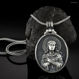 Pendant Necklaces Vintage Men's And Women's Virgin Mary Necklace Religious Jewelry Gift