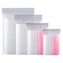 100pcs/pack Resealable Clear Packaging Bags Plastic Bags Candy Nuts Electronic Products Organizer bag 20 sizes Reowb