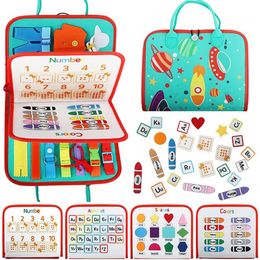 Toddler Busy Board Preschool Activities Educational Toy Learning Sensory Book Montessori Board Travel Toy for Boys Girls Handbag