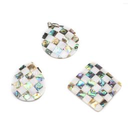 Pendant Necklaces Natural Abalone Scallops Geometric Shape Exquisite Charms For Jewelry Making Diy Personality Necklace Accessories Gifts