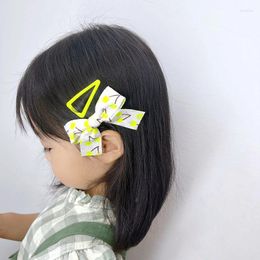 Hair Accessories 3Pcs/set Kids Fruit Cherry Print Bow BB Clips Hairpins Side Clip Children Barrettes Headband Ornaments