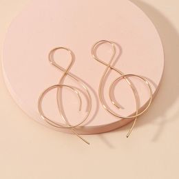 Hoop Earrings Women Temperament Personalised Fashion Music Symbol Simple Treble Clef Jewerly