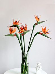 Decorative Flowers 6 Pcs Artificial Fake Flower Bird Of Paradise Simulation Plastic Plant For Floral Arrangement Art Holiday Home Party Deco