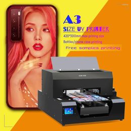 Automatic Multicolor Printers UV Flatbed Printer A3 Size Machine LED System LCD Touch Screen Shenzhen Factory 2023 Arrivals