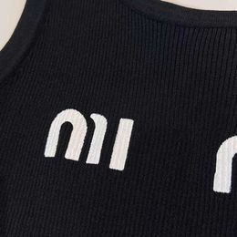 329 Brand Miu Black Designer Camisole Dress Sweet Mini Skirt Sexy Sleeveless Vest Summer Y2K K