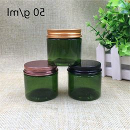 50g/ml Green Transparent Plastic Bottle Jar Screw lid Cream Lotion Pomade Pill Bath Small Sample Packing Bottlesgood qty Rptnw