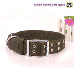 New arrival dog collars pet supplies 5cm nylon double buckle large dogs collar 2 colors 2 sizes wholesale free shipping Vxxnr
