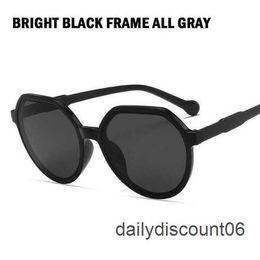 Sunglasses New Fashionable Style All Matches Trend Glasses Personalized Round Frame Ins Candy Color Large SunglassesMIUD