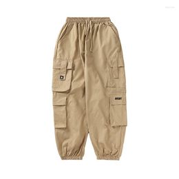 Men's Pants Autumn Ins Trendy Multi Pocket Port Style Cargo Loose Drawstring Leggings Japanese Vintage Men's Versatile