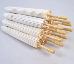 Вентиляторы Parsols Свадебная невеста зонтики белая бумага Деревянная ручка японского китайского ремесла диаметром 60 см зонтики FY5699 0612