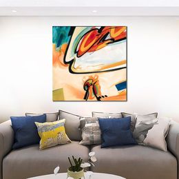 Contemporary Abstract Oil Painting on Canvas Frantic Artwork Vibrant Art for Home Decor